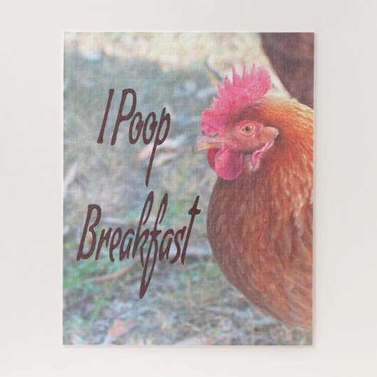 Chicken I poop Breakfast Funny Humor Legpuzzel (Verticaal)