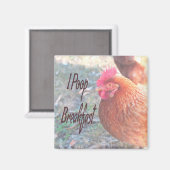 Chicken I poop Breakfast Funny Humor Magneet (Voorkant / Achterkant)