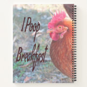 Chicken I poop Breakfast Funny Humor Notitieboek (Achterkant)