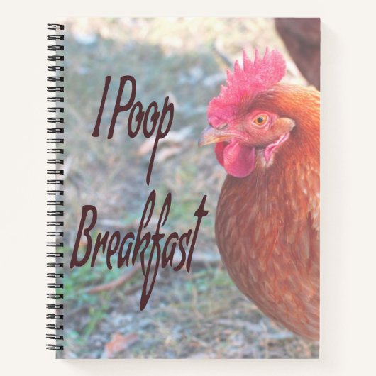 Chicken I poop Breakfast Funny Humor Notitieboek (Voorkant)