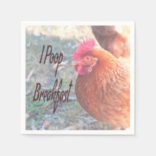 Chicken I poop Breakfast Funny Humor Servet