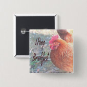 Chicken I poop Breakfast Funny Humor Vierkante Button 5,1 Cm (Voorkant /achterkant)