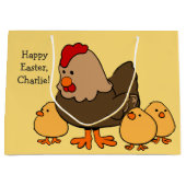 Chicken-illustratie, aangepaste tekstcadeautas groot cadeauzakje (Voorkant)