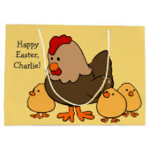 Chicken-illustratie, aangepaste tekstcadeautas groot cadeauzakje (Achterkant)