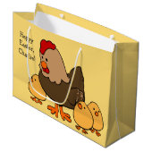 Chicken-illustratie, aangepaste tekstcadeautas groot cadeauzakje (Voorkant Gekanteld)