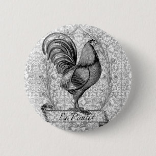  Chicken Illustration Ronde Button 5,7 Cm