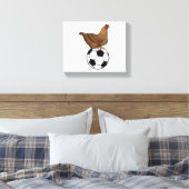 Chicken in Soccer Sports Canvas Afdruk (Insitu (Slaapkamer))
