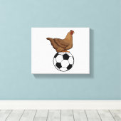 Chicken in Soccer Sports Canvas Afdruk (Insitu (Houten vloer))