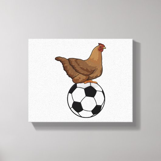 Chicken in Soccer Sports Canvas Afdruk (Voorkant)