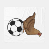 Chicken in Soccer Sports Fleece Deken (Voorkant (Horizontaal))