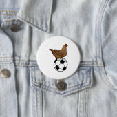 Chicken in Soccer Sports Ronde Button 7,6 Cm (In situ)
