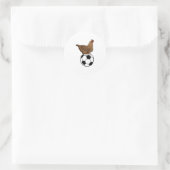 Chicken in Soccer Sports Ronde Sticker (Tas)
