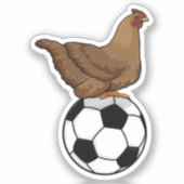 Chicken in Soccer Sports Sticker (Voorkant)