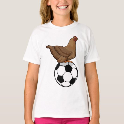 Chicken in Soccer Sports T-shirt (Voorkant)
