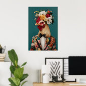 Chicken In Suit Poster, Chicken Portrait, Chicken Poster (Thuiskantoor)