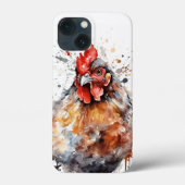 Chicken iPad iPhone Case Waterverf Hen Rooster (Achterkant)