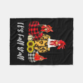 Chicken It's Fall Y'all Leopard Pumpkin Autumn Tha Fleece Deken (Voorkant (Horizontaal))