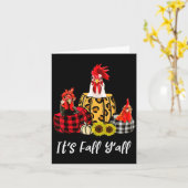 Chicken It's Fall Y'all Leopard Pumpkin Autumn Tha Kaart (Gele Bloem)