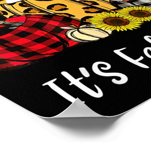 Chicken It's Fall Y'all Leopard Pumpkin Autumn Tha Poster (Hoek)