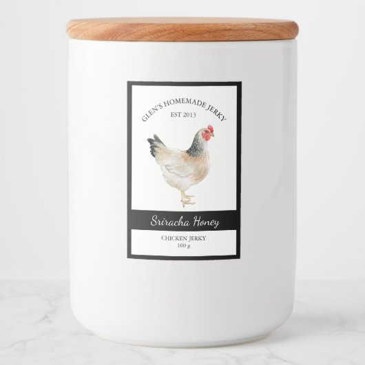 Chicken Jerky Label Voedselcontainer Etiket (Voorkant)