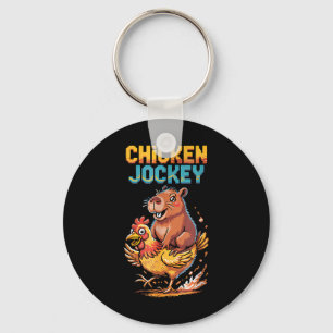 Chicken Jockey Capybara Lovers Pixel Art Gamer Fun Sleutelhanger