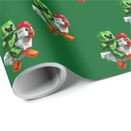 Chicken Jockey Funny Gaming Block Party Cadeaupapier