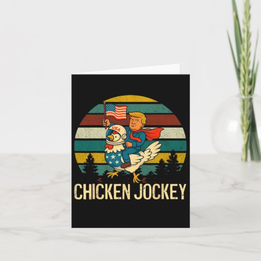 Chicken Jockey Funny Trump Kaart (Voorkant)