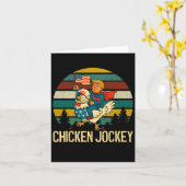 Chicken Jockey Funny Trump Kaart (Gele Bloem)