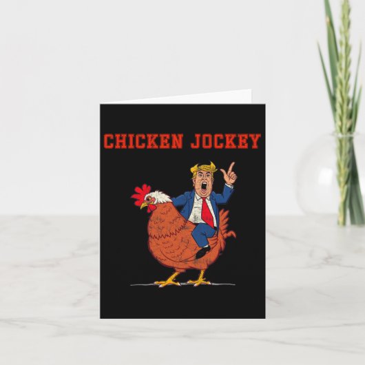 Chicken Jockey Funny Trump Meme Kaart (Voorkant)