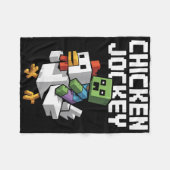 Chicken Jockey Pixel Grappig Fleece Deken (Voorkant (Horizontaal))