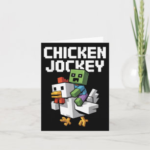 Chicken Jockey Pixel Grappig Kaart