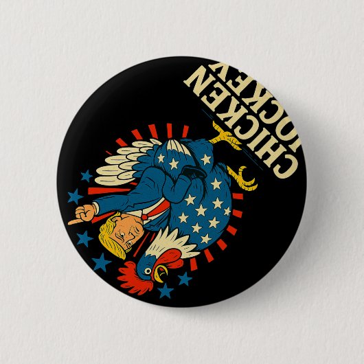 Chicken Jockey Trump Funny Meme 1 Ronde Button 5,7 Cm (Voorkant)