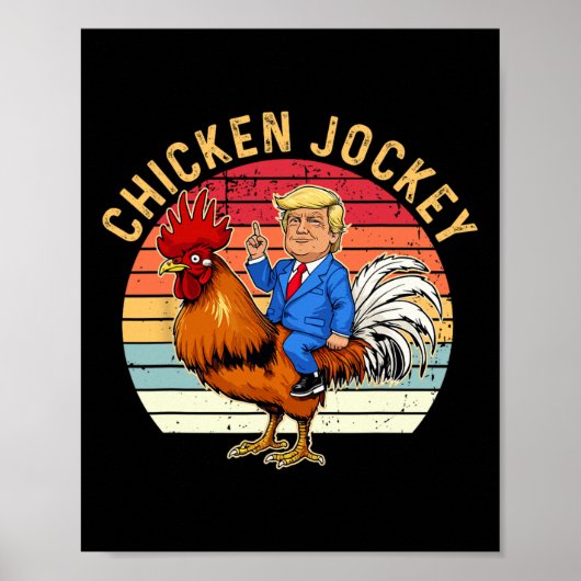 Chicken Jockey Trump Funny Meme 3 Poster (Voorkant)