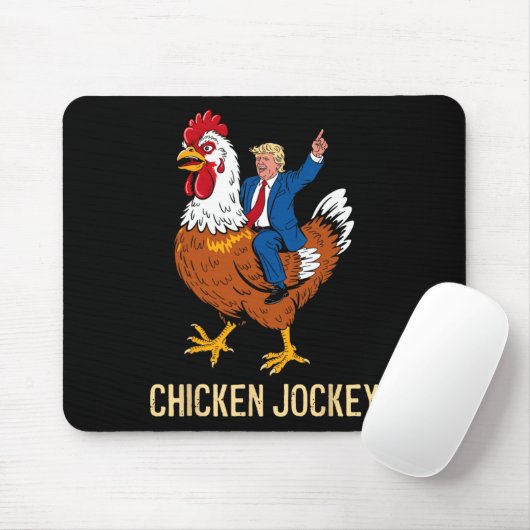 Chicken Jockey Trump Funny Meme 9 Muismat (Met muis)