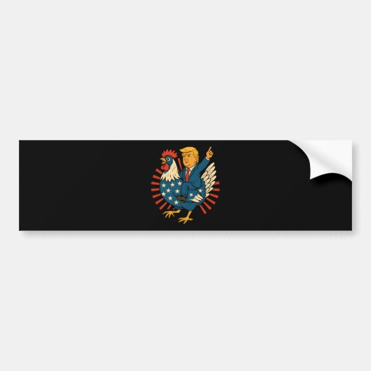 Chicken Jockey Trump Funny Meme Bumpersticker (Voorkant)