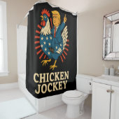 Chicken Jockey Trump Funny Meme Douchegordijn (In situ)