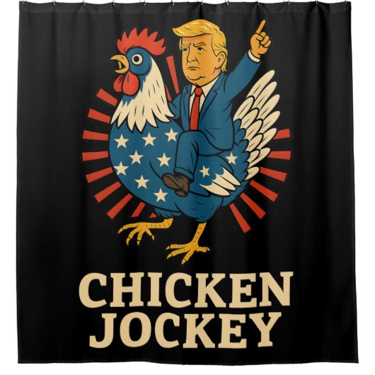 Chicken Jockey Trump Funny Meme Douchegordijn (Voorkant)