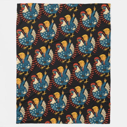 Chicken Jockey Trump Funny Meme Fleece Deken (Voorkant)