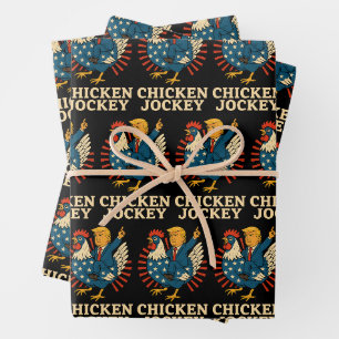 Chicken Jockey Trump Funny Meme Inpakpapier Vel