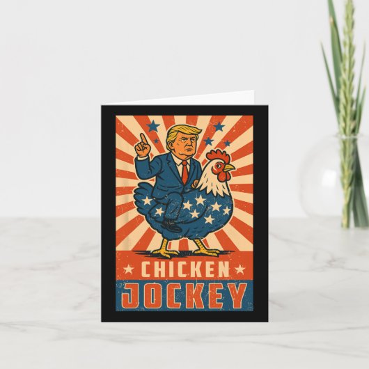 Chicken Jockey Trump Funny Meme  Kaart (Voorkant)
