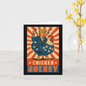 Chicken Jockey Trump Funny Meme  Kaart (Gele Bloem)