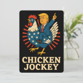 Chicken Jockey Trump Funny Meme Kaart (Staand voorkant)