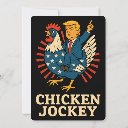 Chicken Jockey Trump Funny Meme Kaart (Achterkant)