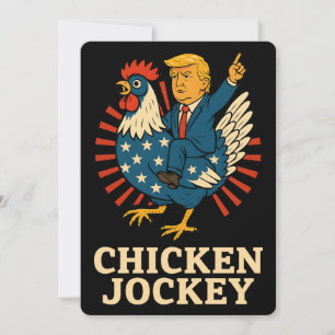 Chicken Jockey Trump Funny Meme Kaart