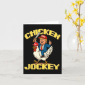 Chicken Jockey Trump Funny Meme Kaart (Gele Bloem)