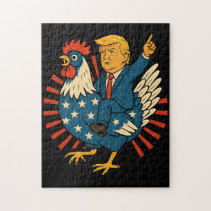 Chicken Jockey Trump Funny Meme Legpuzzel