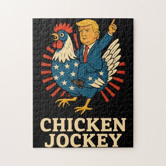 Chicken Jockey Trump Funny Meme Legpuzzel (Verticaal)