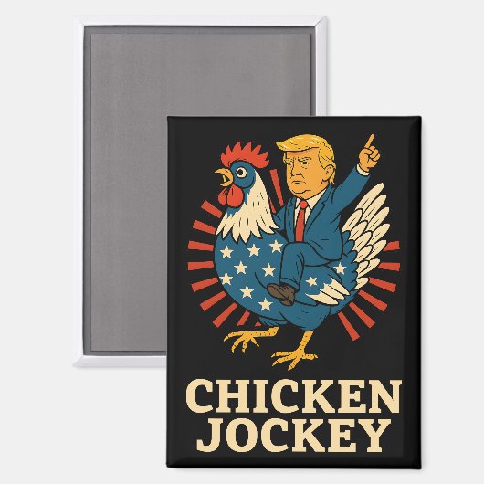 Chicken Jockey Trump Funny Meme Magneet (Voorkant / Achterkant)