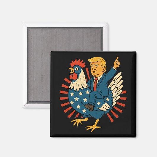 Chicken Jockey Trump Funny Meme Magneet (Voorkant / Achterkant)