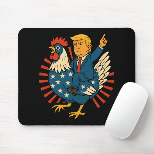 Chicken Jockey Trump Funny Meme Muismat (Met muis)